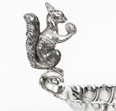Antique Victorian Silver Plated Squirrel Nut Dish Francis Howard, 19th Century