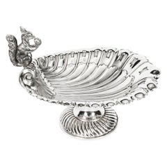 Antique Victorian Silver Plated Squirrel Nut Dish Francis Howard, 19th Century