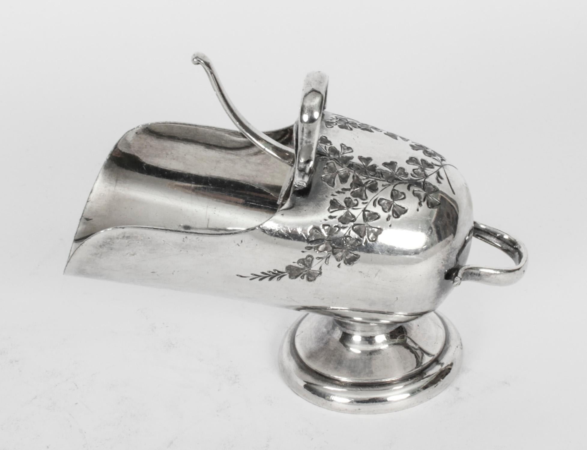antique silver sugar scuttle