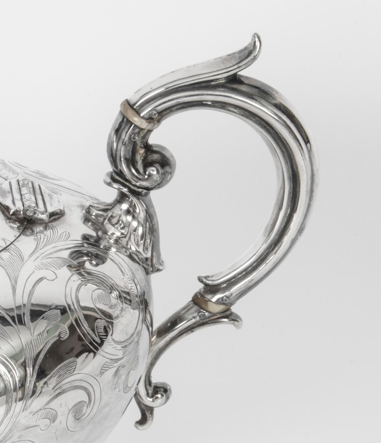 Antique Victorian Silver Plated Teapot Elkington & Co 19th Century 5