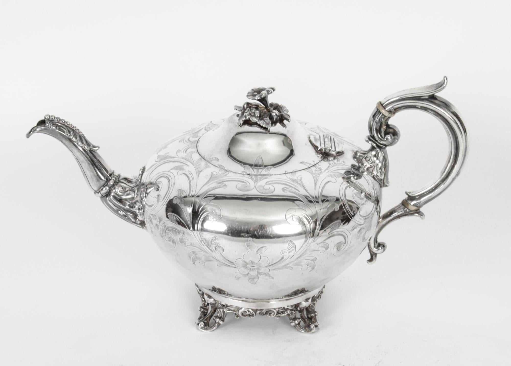 Antique Victorian Silver Plated Teapot Elkington & Co 19th Century 10