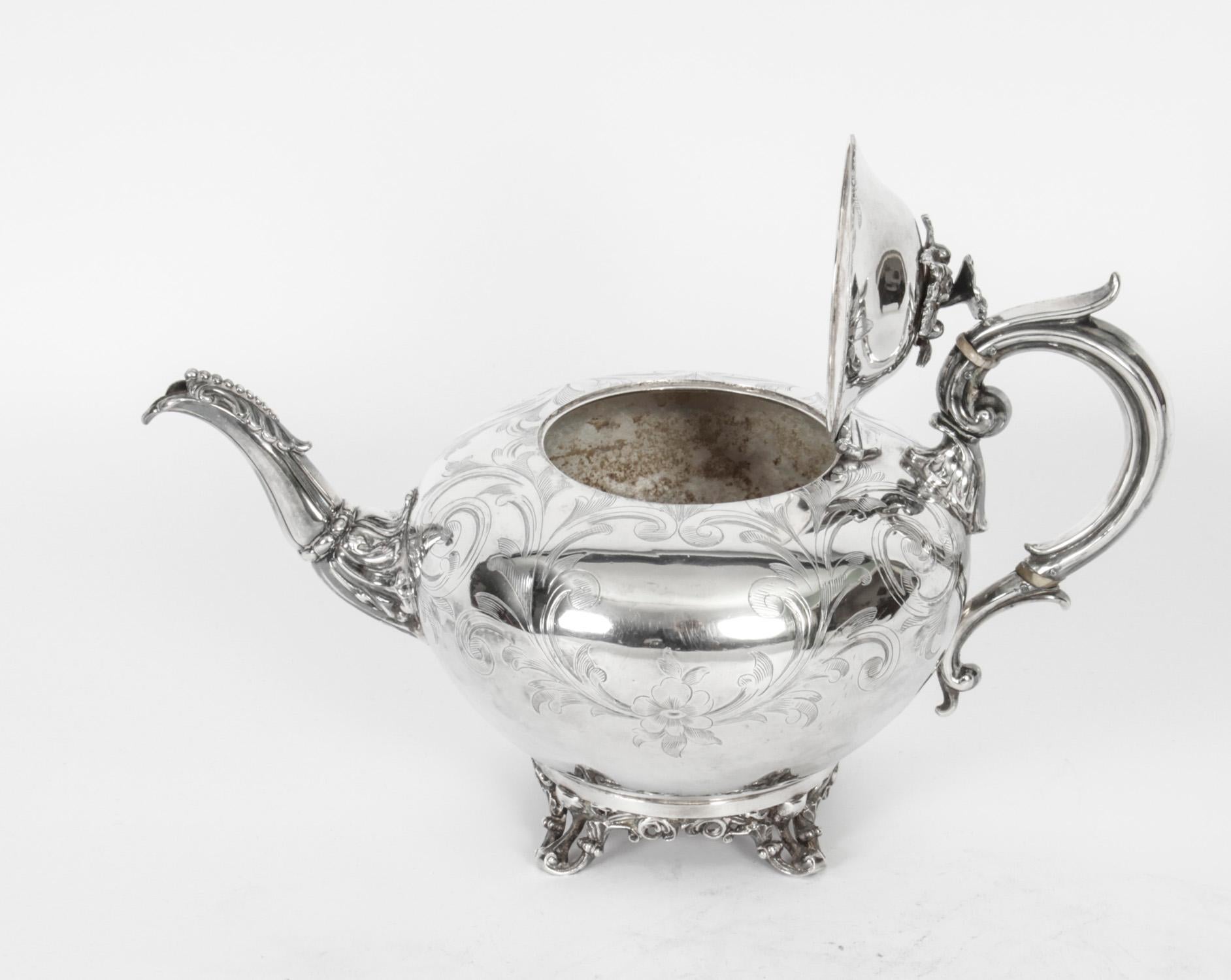 Antique Victorian Silver Plated Teapot Elkington & Co 19th Century In Good Condition In London, GB