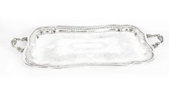 Antique Victorian Silver Plated Twin Handled Tray, 1880, 19th Century