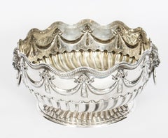 Bol à punch antique victorien en argent Frederick Elkington 1884 19ème siècle
