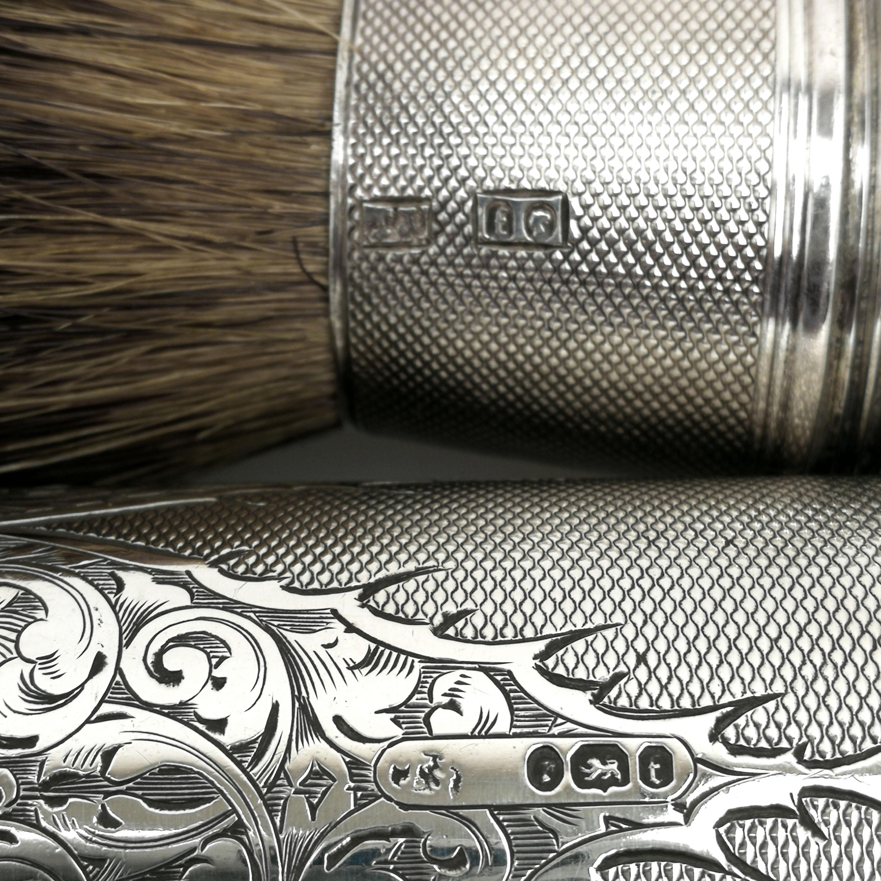 Antique Victorian Silver Shaving Brush / Travelling Shaving Brush 1861 4