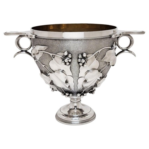 Antique Victorian Silver 'Skyphos' Style Cup London 1886 Trophy Vase