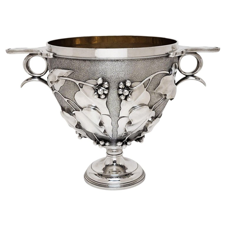 Antique Victorian Silver 'Skyphos' Style Cup London 1886 Trophy Vase