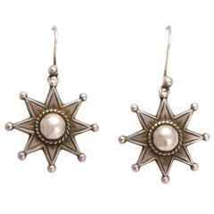 Antique Victorian Silver Star Earrings