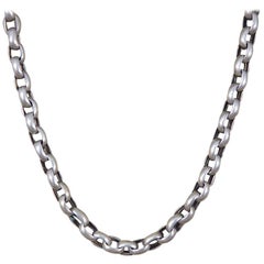 Antique Victorian Silver Sterling Guard Chain with Dog Clip Bail
