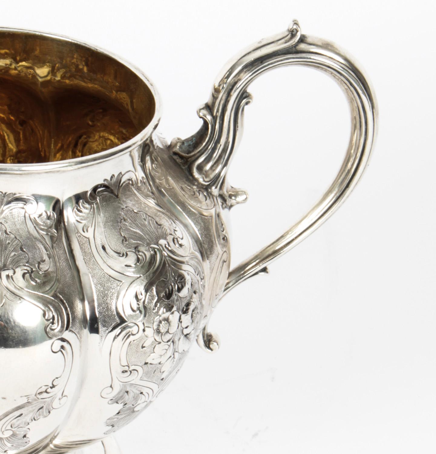 Silver Plate Antique Victorian Silver Sugar Bowl by Elkington & Co 1857 19th C