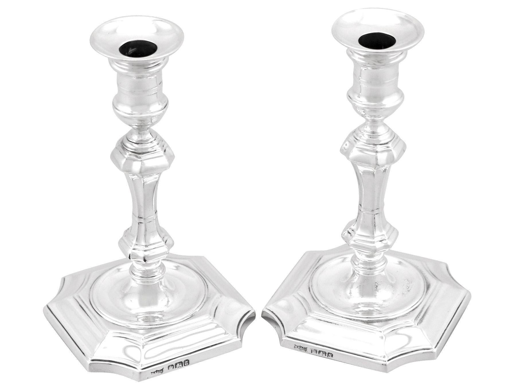 An exceptional, fine and impressive pair of antique Victorian English sterling silver taper candlesticks; an addition of our ornamental silverware collection

These exceptional antique Victorian sterling silver taper candlesticks have a plain