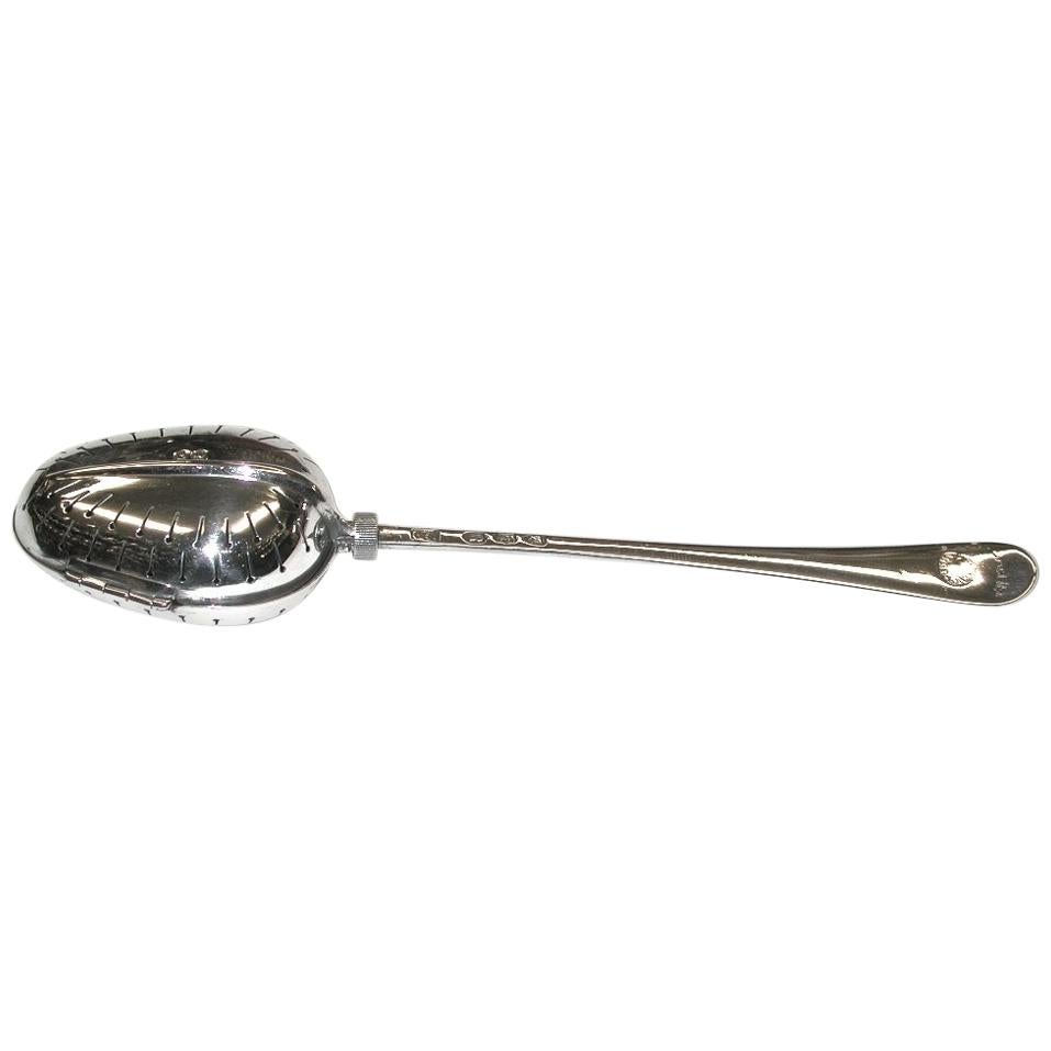 Antique Victorian Silver Tea Infuser Spoon, George Gray, London 1892