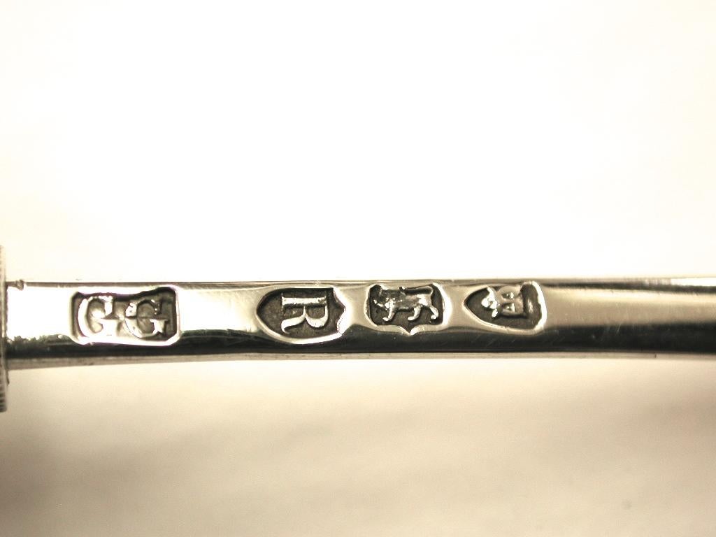 Antique Victorian Silver Tea Infuser Spoon, George Gray, London 1892 1