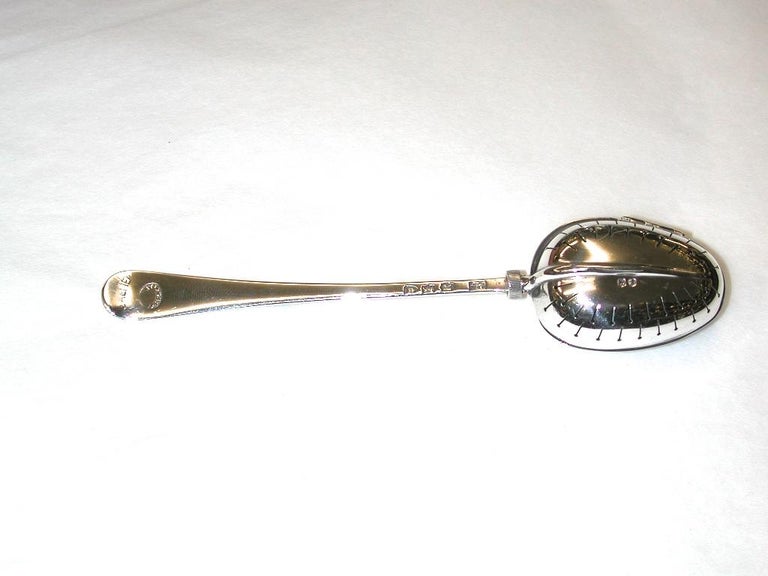 Antique Victorian Silver Tea Infuser Spoon, Gray, London 1892 at