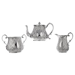 Antique Victorian Silver Three-Piece tea service set