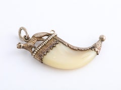 Antique Victorian Silver Tiger Claw with Tiger