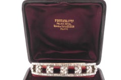 Antique Victorian Silver Topped Gold Fontana Rosecut Diamond Bangle Bracelet