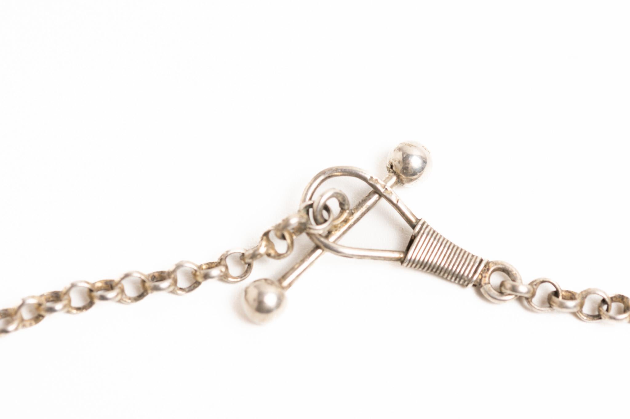 Collana antica vittoriana in argento e turchese in vendita 2