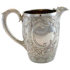 Antiker viktorianischer Silber-Wasserkrug von Martin:: Hall & Co.:: Sheffield 1891