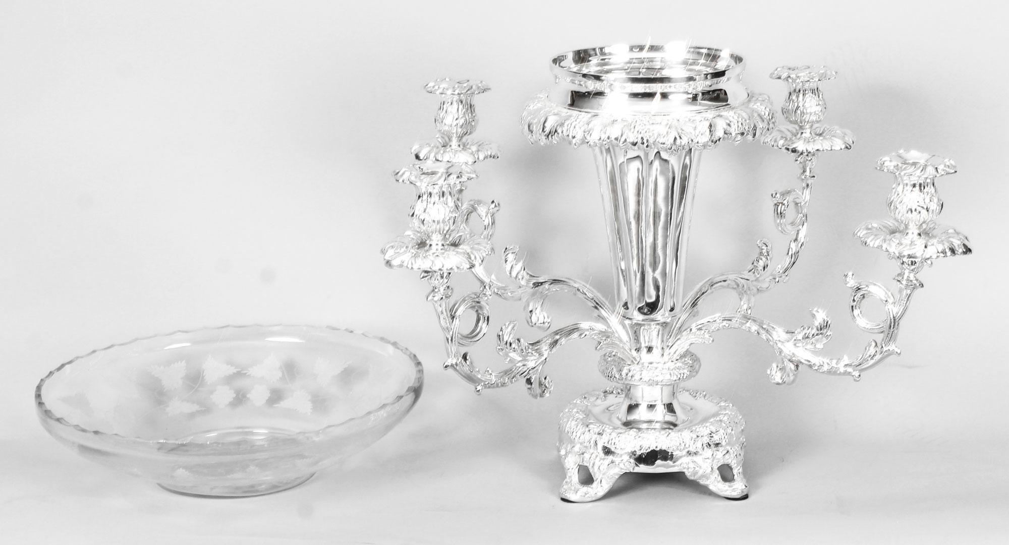 Antique Victorian Silver Plate Centrepiece Candelabra, 19th Century 5