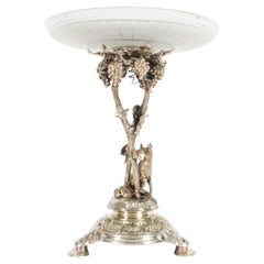 Antique Victorian Silverplate Centrepiece Cut Crystal 19th Century