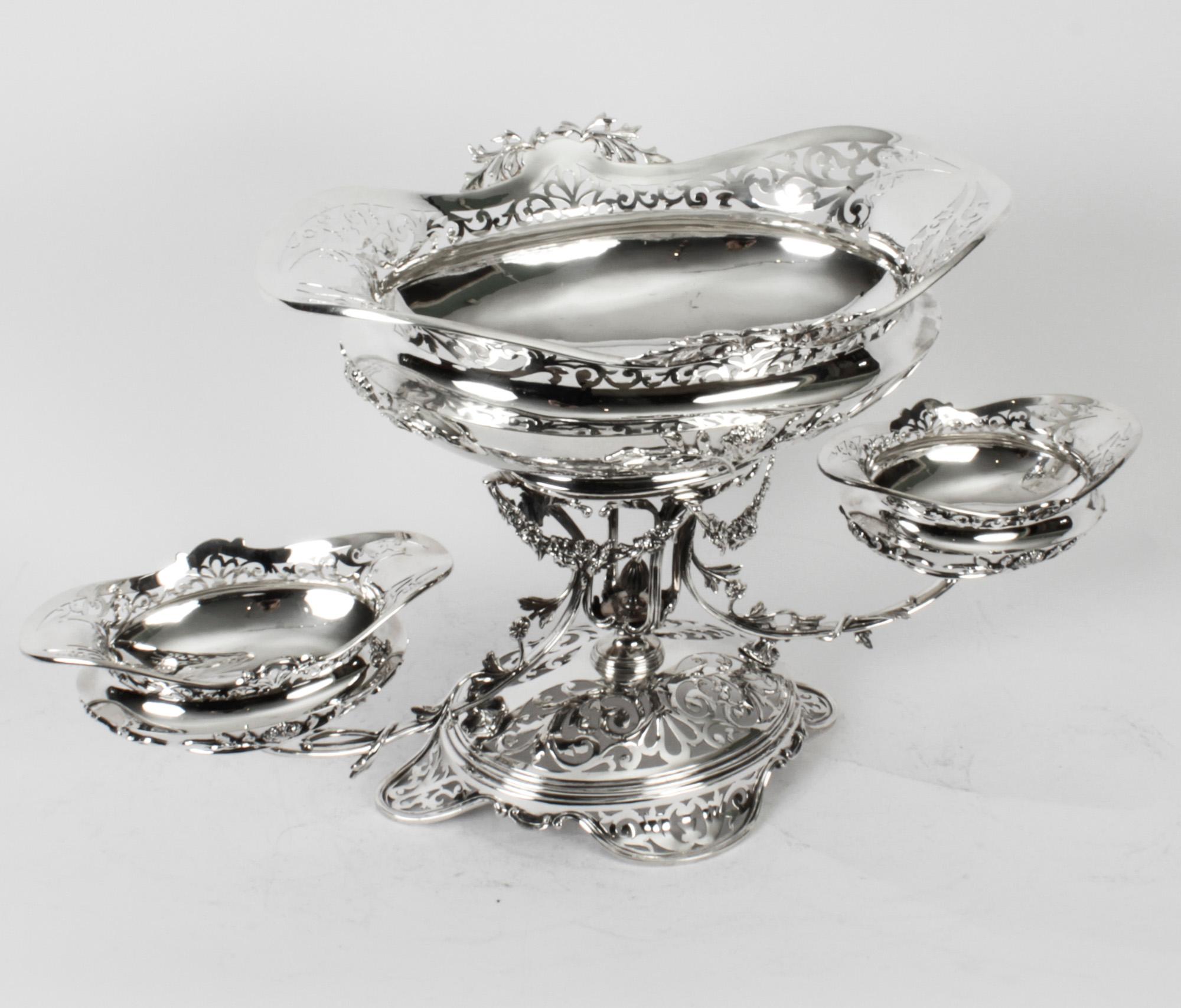 Antique Victorian Silverplate Centrepiece Mappin & Webb 1880 19th Century For Sale 4