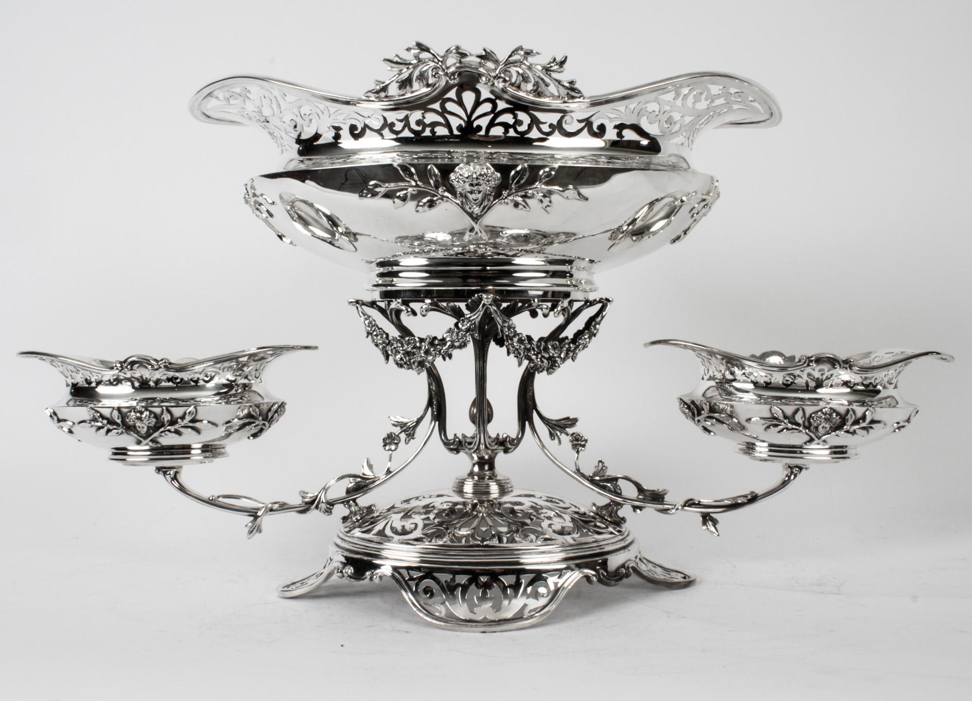 Antique Victorian Silverplate Centrepiece Mappin & Webb 1880 19th Century For Sale 10