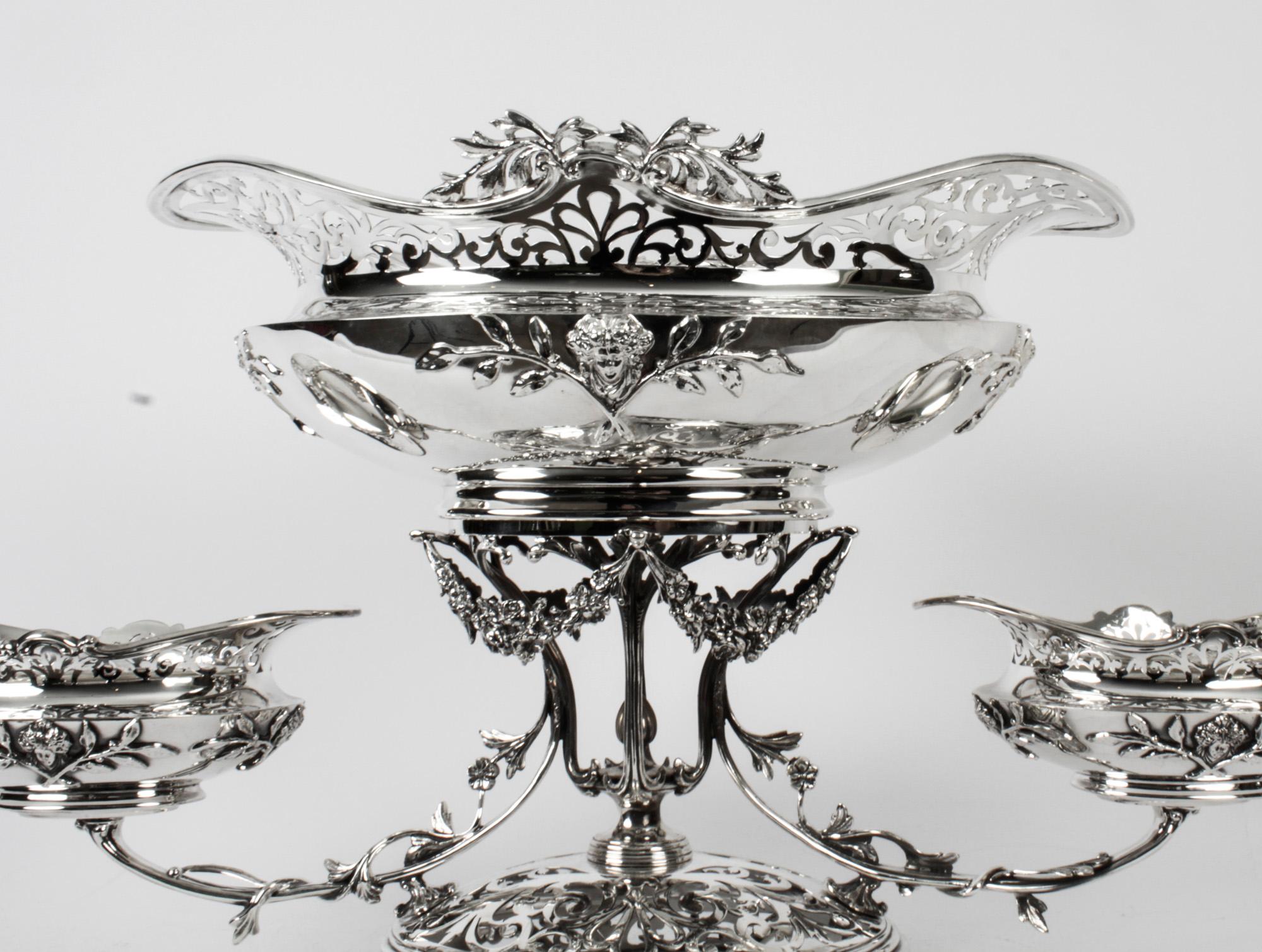 Antique Victorian Silverplate Centrepiece Mappin & Webb 1880 19th Century For Sale 1