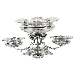 Antico centrotavola vittoriano in argento Mappin & Webb 1880 XIX secolo