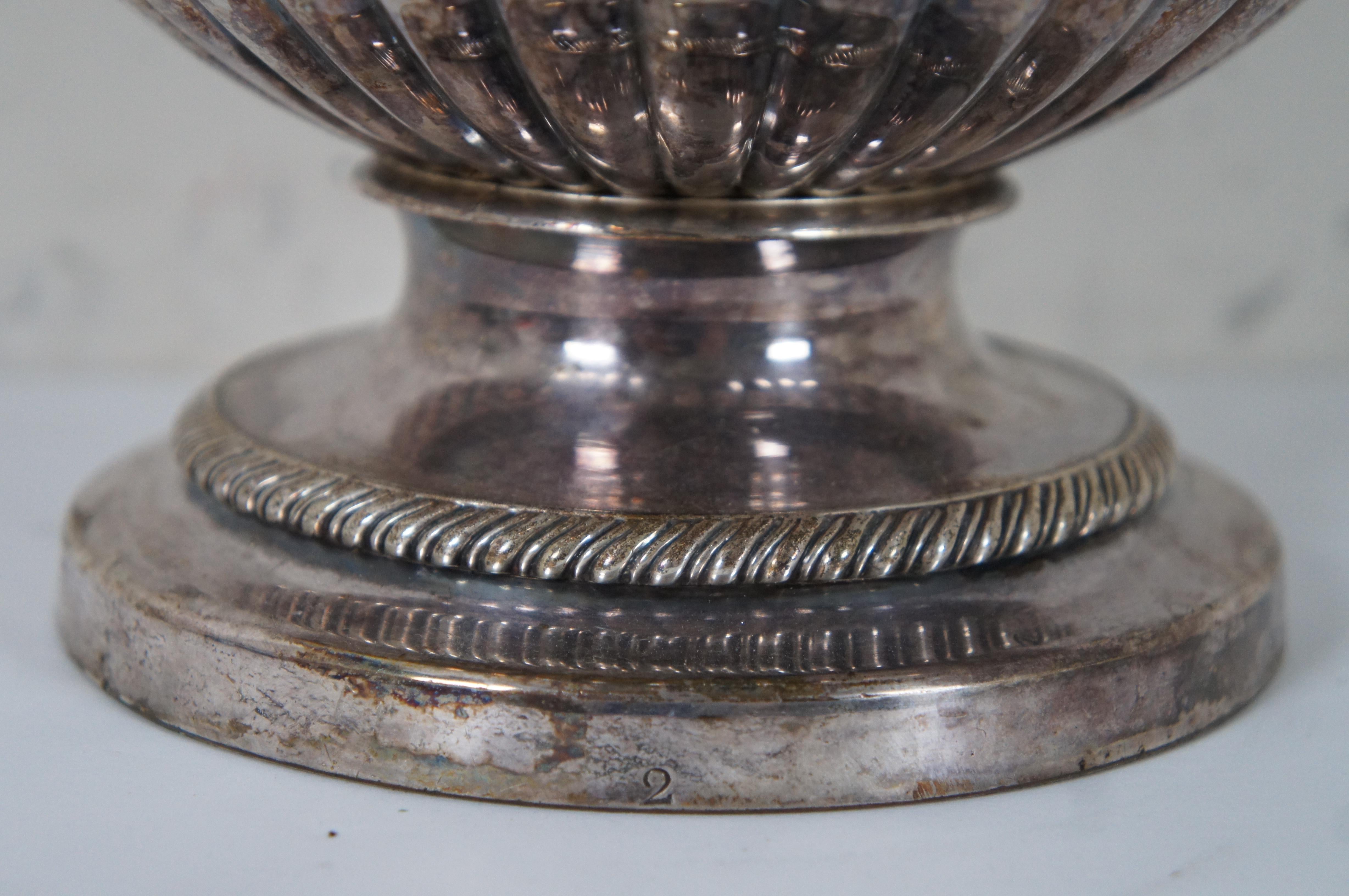 Antique Victorian Silverplate Wine Chiller Cooler Trophy Urn Ice Bucket Bacchus For Sale 4