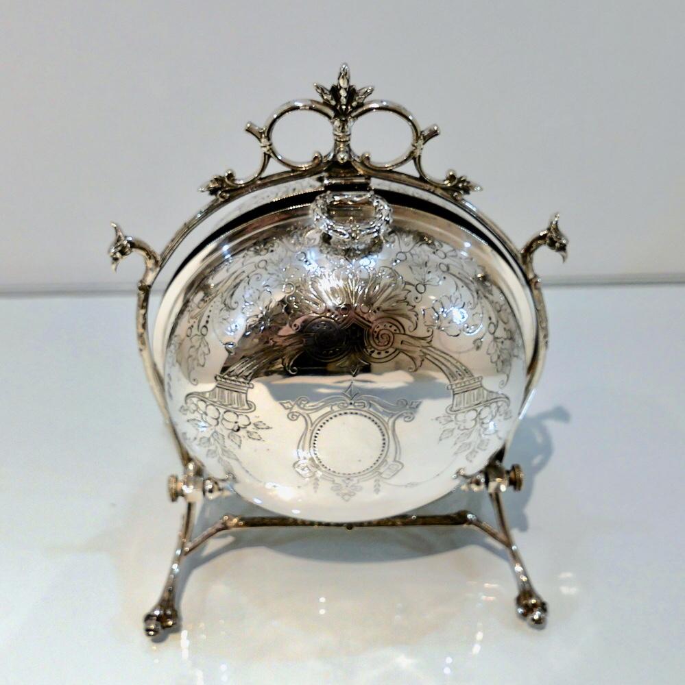 Antique Victorian Silver Plated Folding Biscuit Box circa 1870 Fenton Brothers For Sale 1