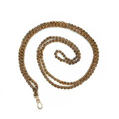 Antique Victorian Slide Chain Pocket Watch Necklace 10 Karat Yellow Gold