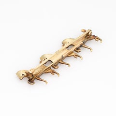 Antique Victorian Sloan & Co Three Horse Brooch Vintage 14k Gold Seed Pearls