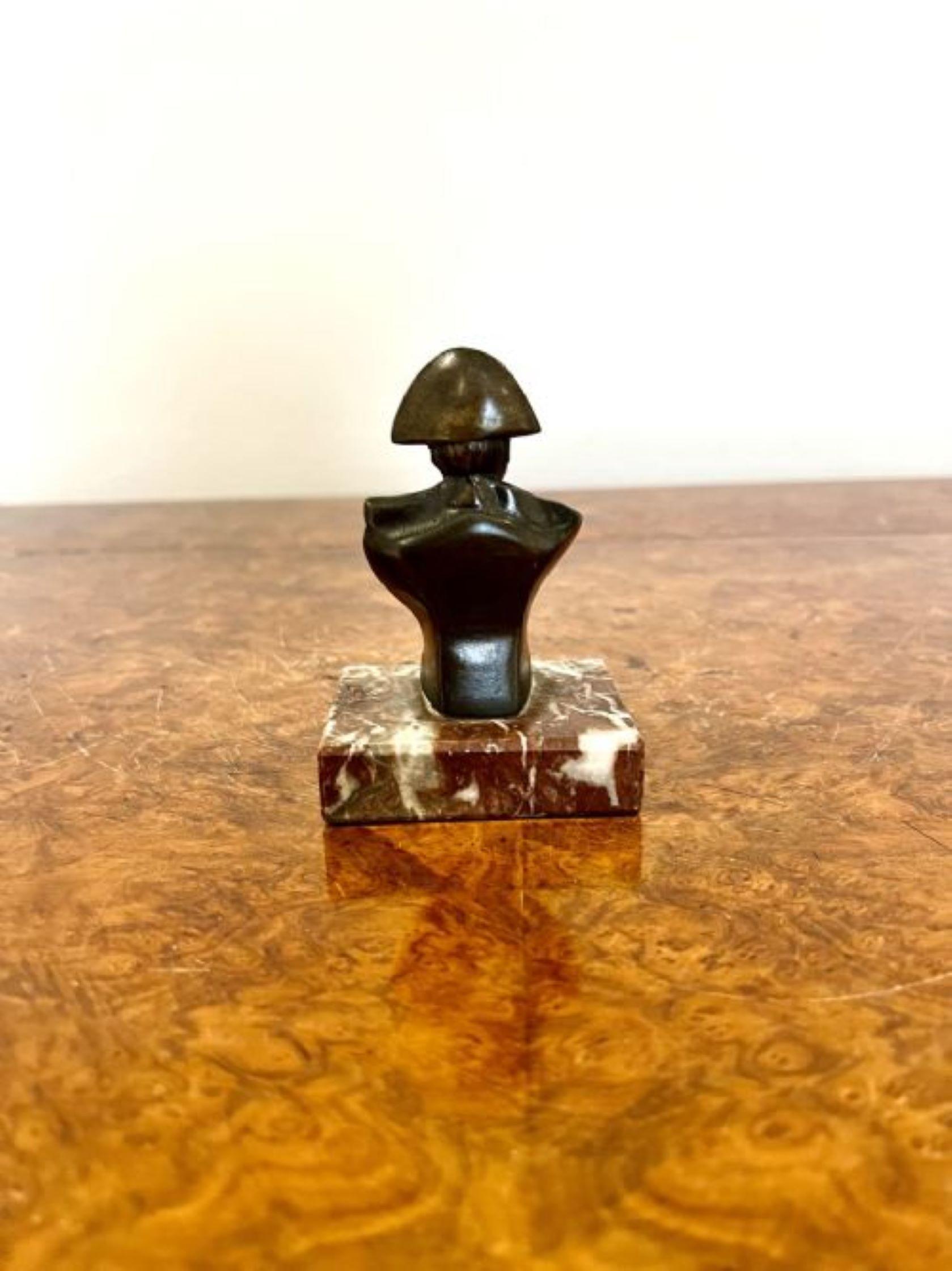 Antique Victorian small spelter bust of Napoleon  In Good Condition For Sale In Ipswich, GB
