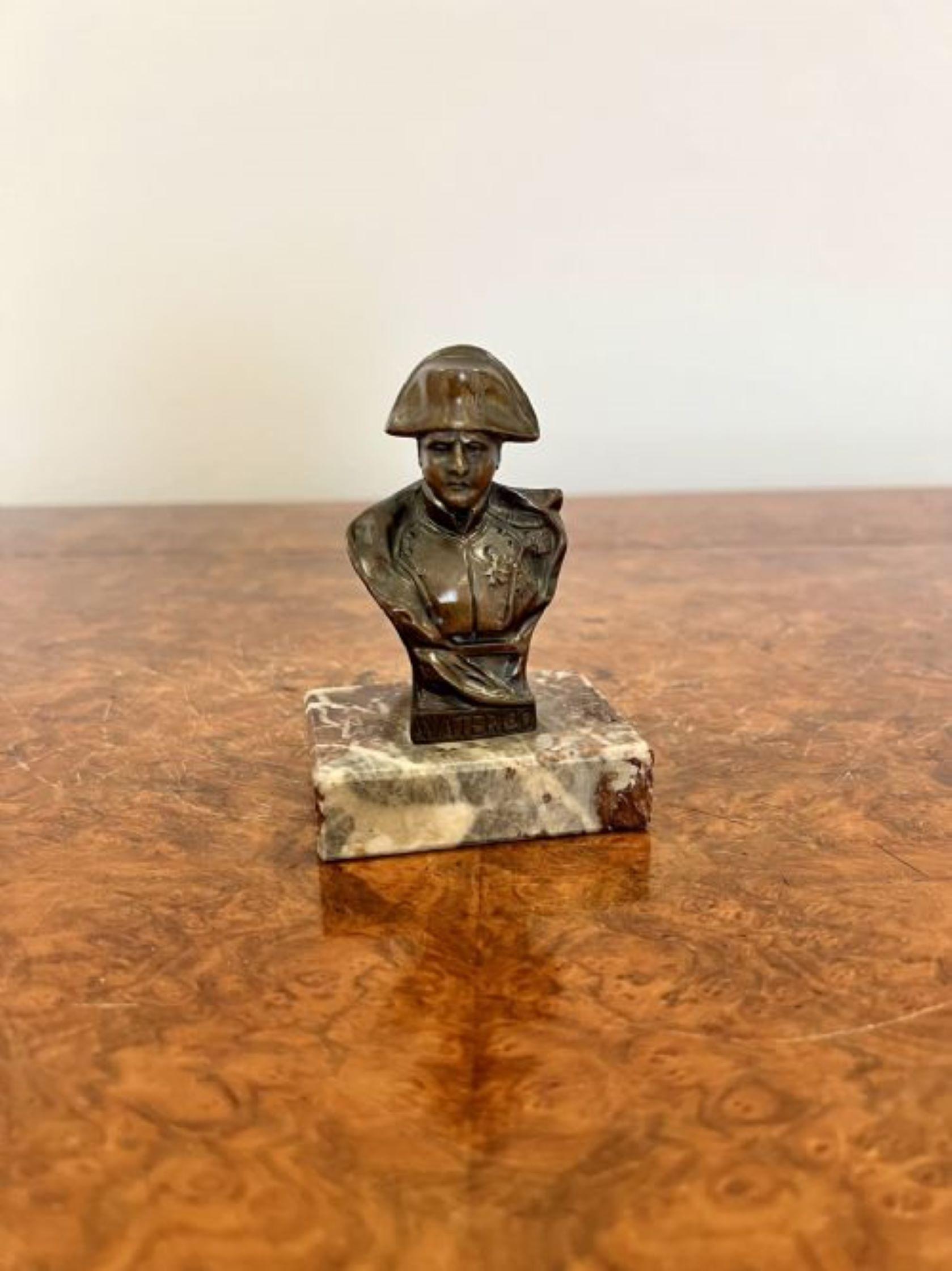 19th Century Antique Victorian small spelter bust of Napoleon  For Sale
