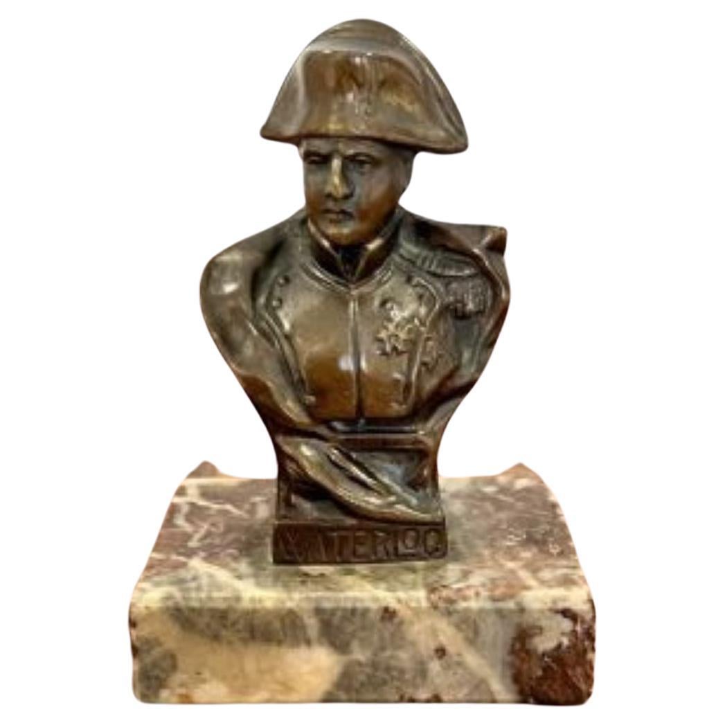 Antique Victorian small spelter bust of Napoleon  For Sale