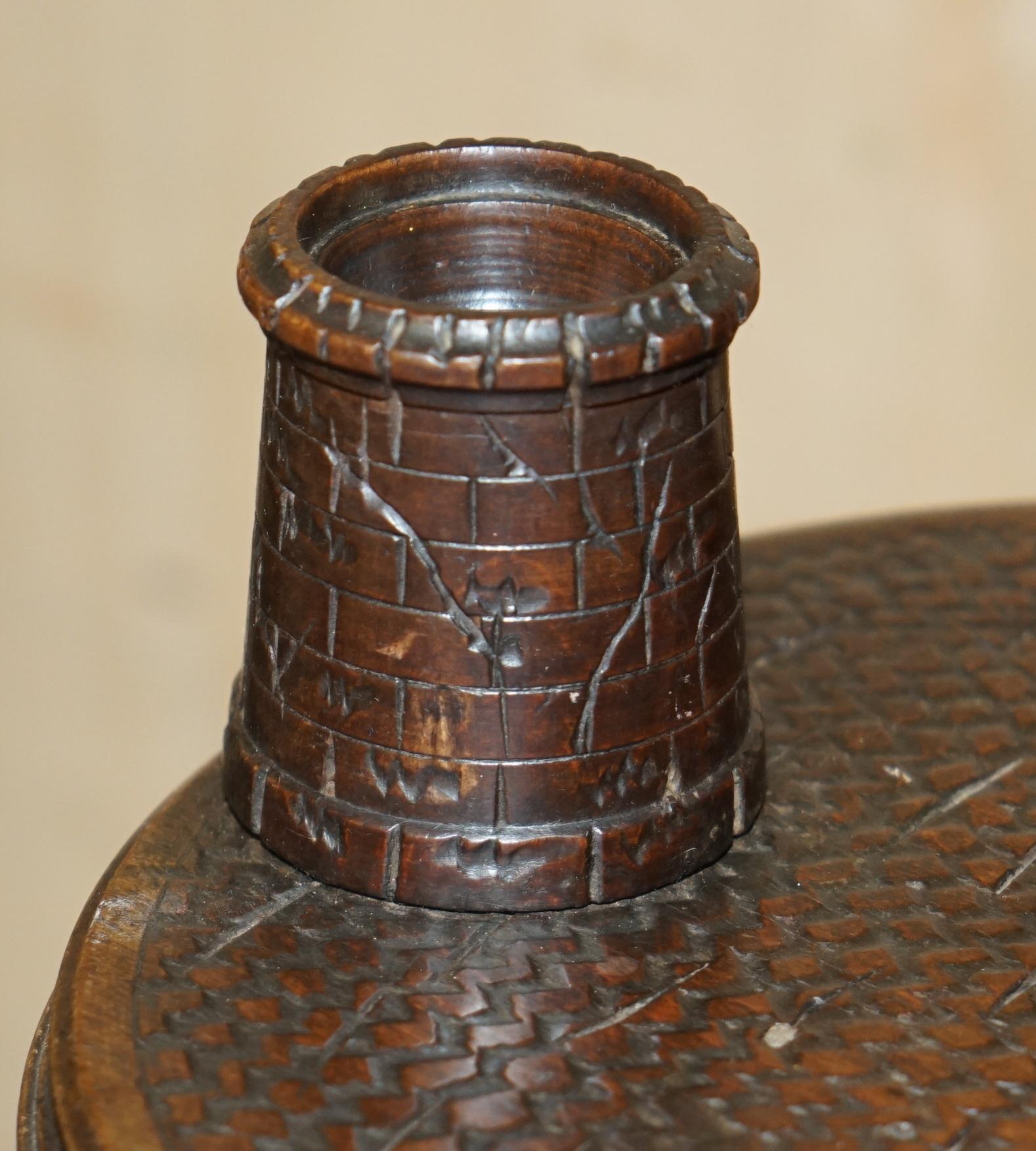 Late 19th Century ANTIQUE ViCTORIAN SMOKERS SIDE TABLE DEPICTING CASTLES FOR PIPES TOBACCO CIGARS For Sale