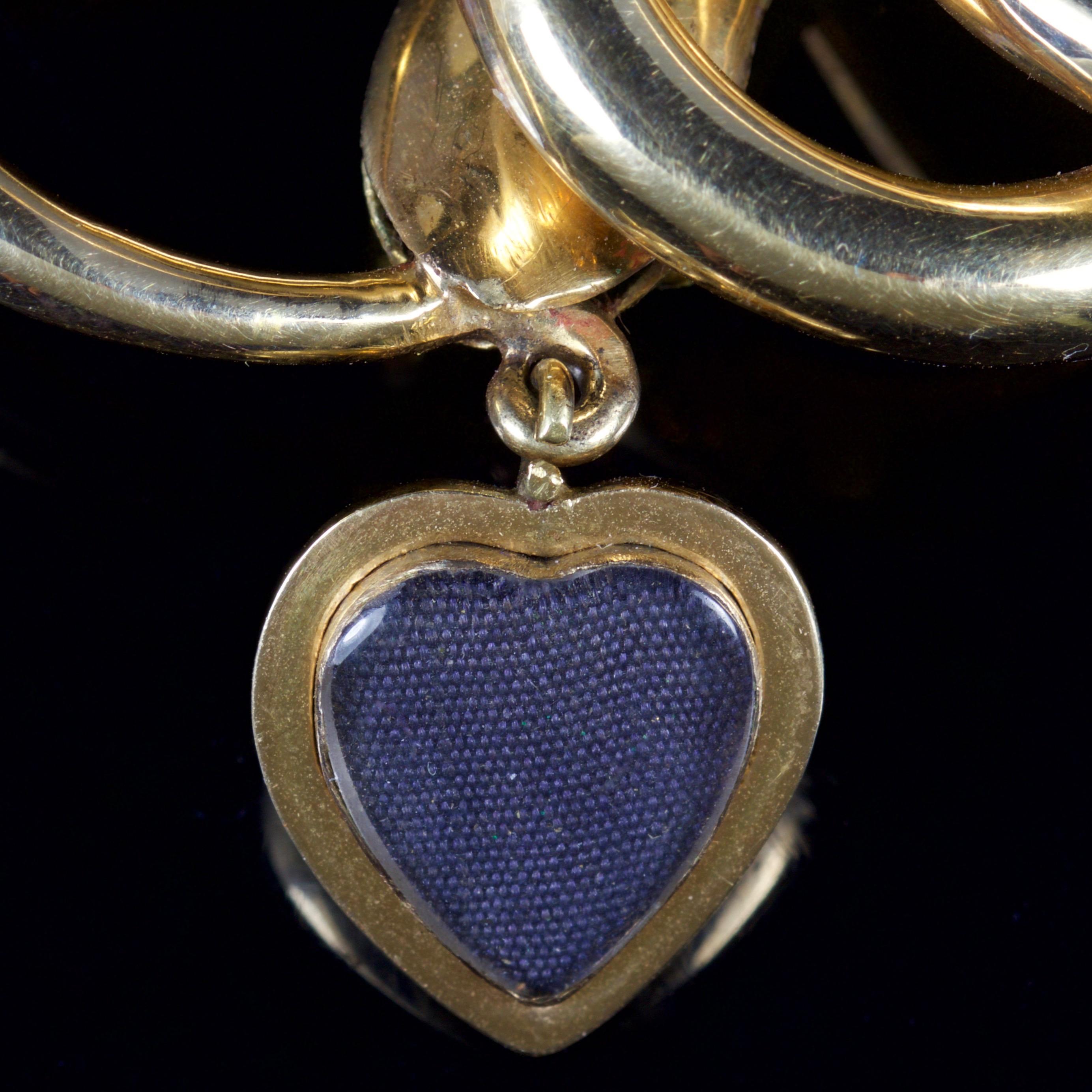 Women's Antique Victorian Snake Heart Brooch 18 Carat, circa 1860