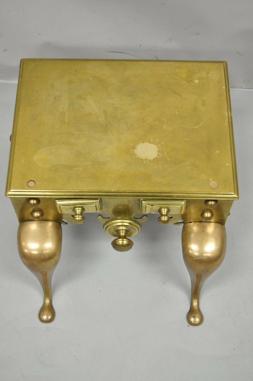 Antique Victorian Solid Brass 40 lb English Footman Fireplace Trivet For Sale 3