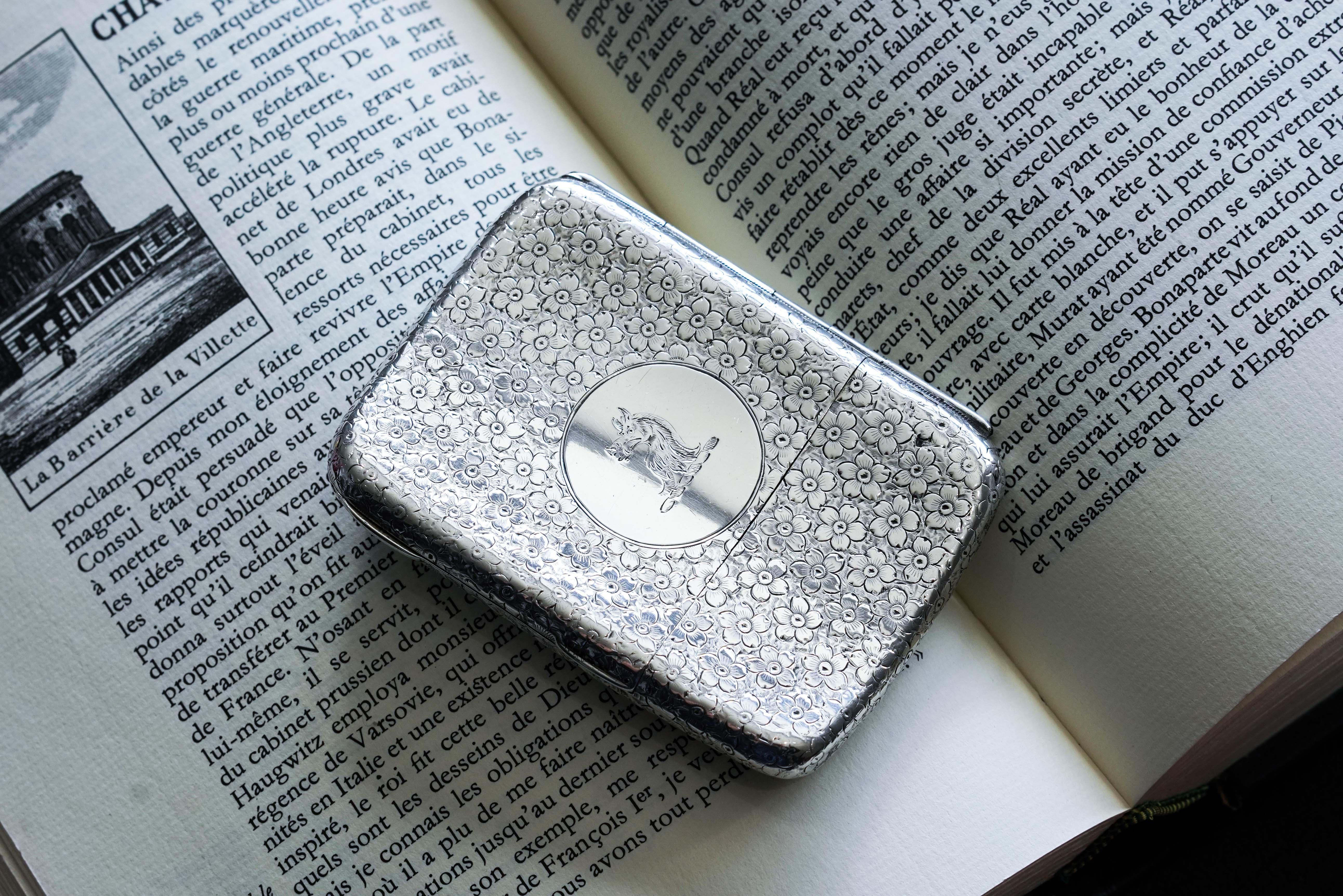 Antique Victorian Solid Silver Cigarette Case with Unusual Opening - 1886 im Angebot 8