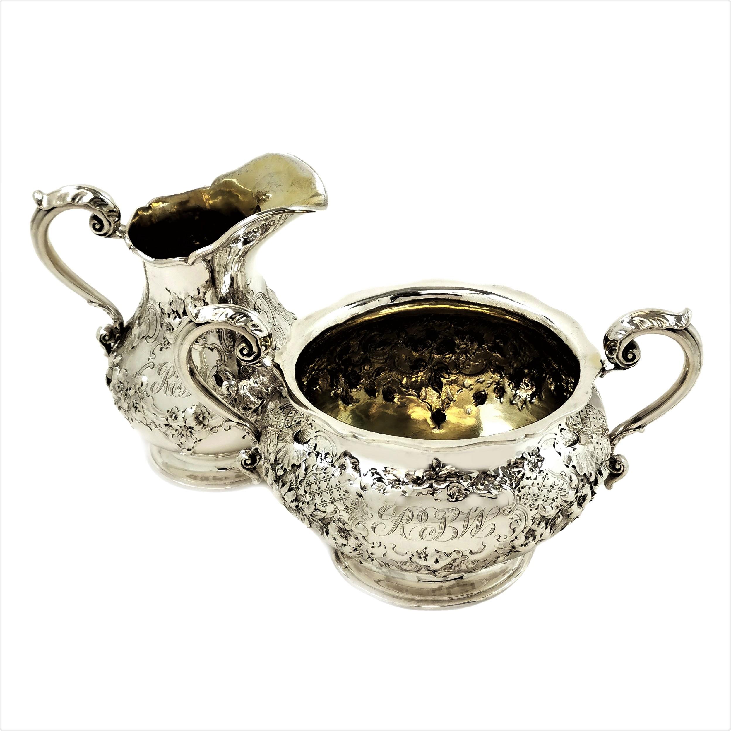Antique Victorian Solid Silver Four-Piece Tea and Coffee Set, 1856 4