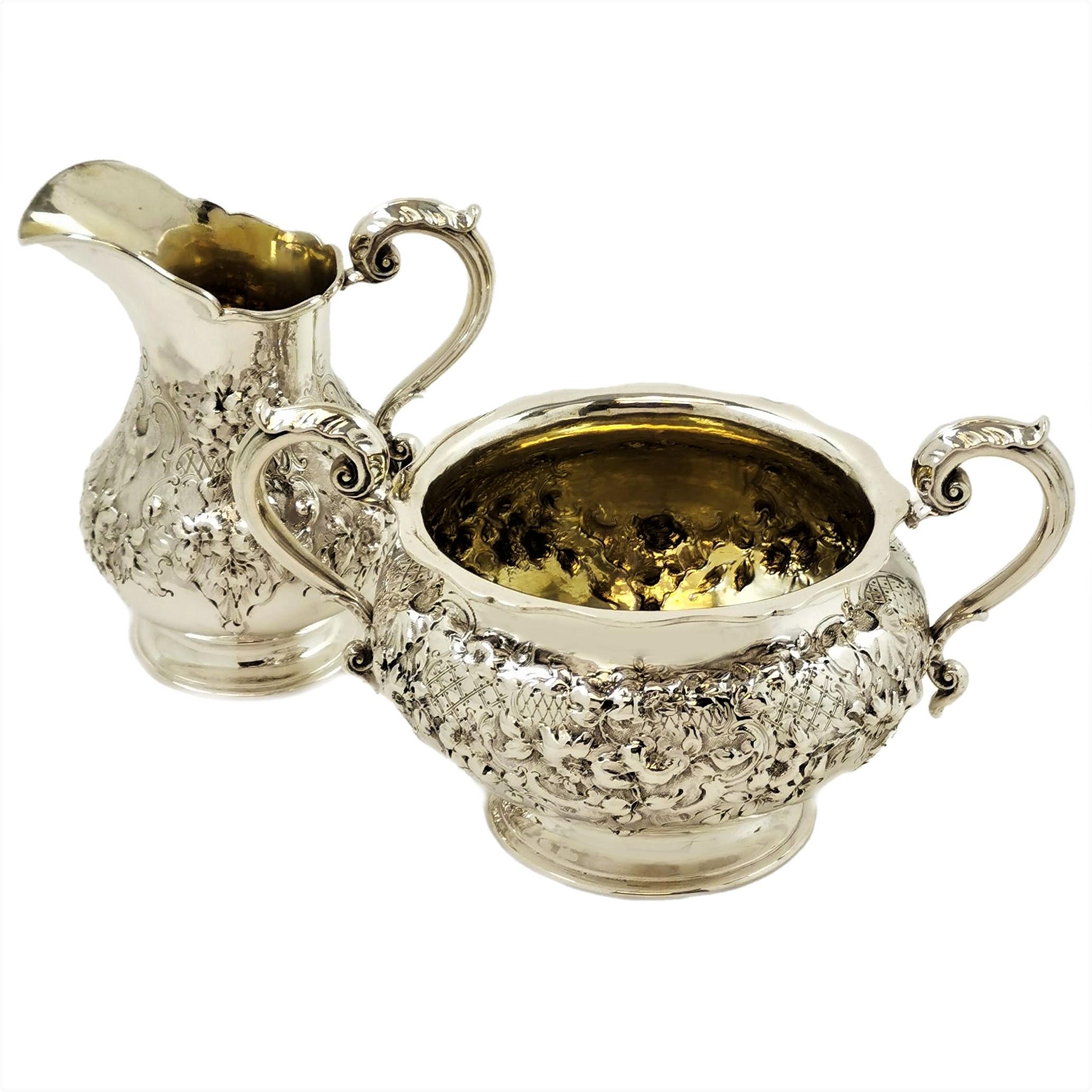 Antique Victorian Solid Silver Four-Piece Tea and Coffee Set, 1856 5