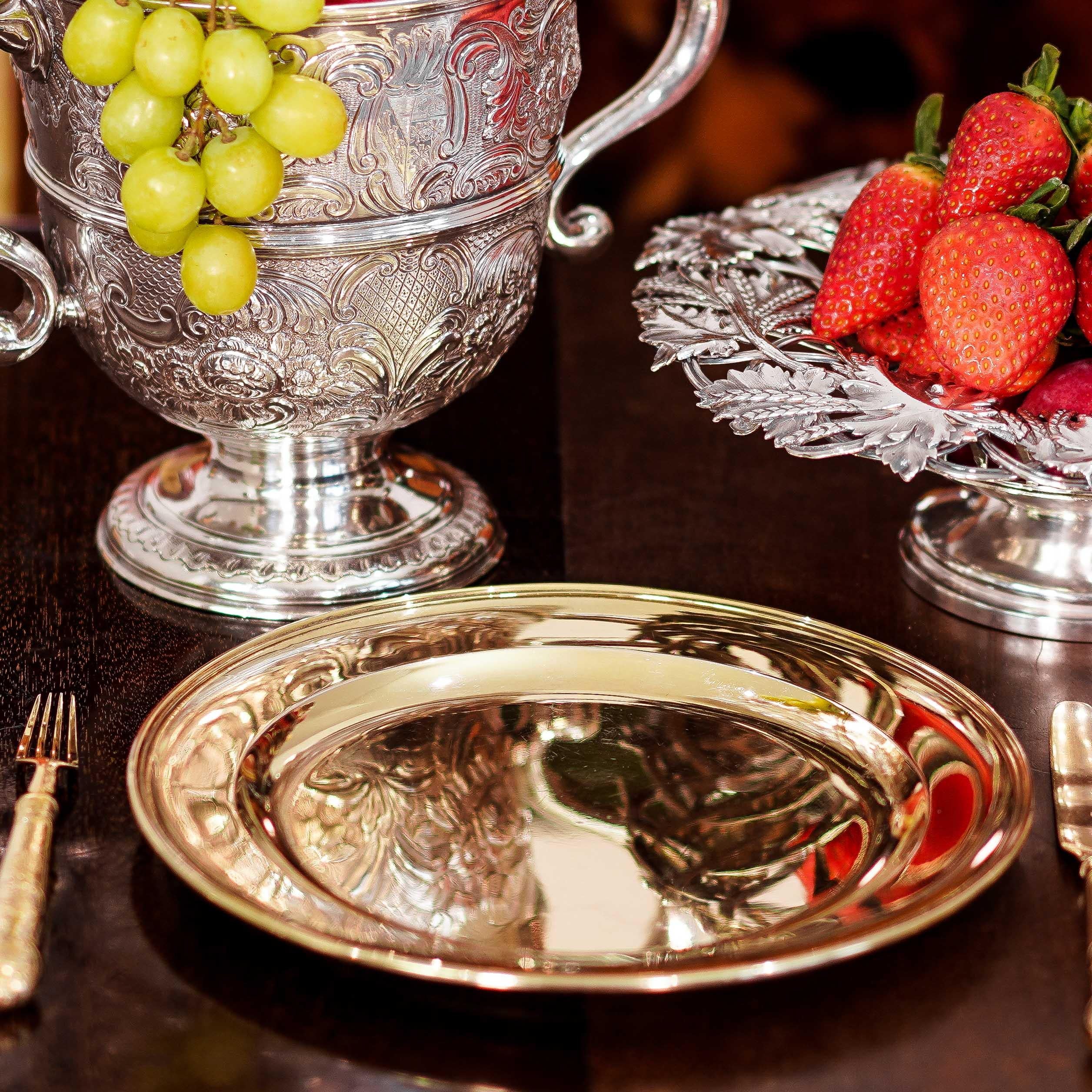 Antique Victorian Solid Silver Gilt Fruit/Dessert Knives & Forks Set of 6, 1839 en vente 12