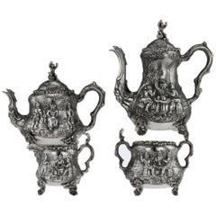 Service à thé et café de Teniers en argent massif de l'époque victorienne, D & C Houle, vers 1869