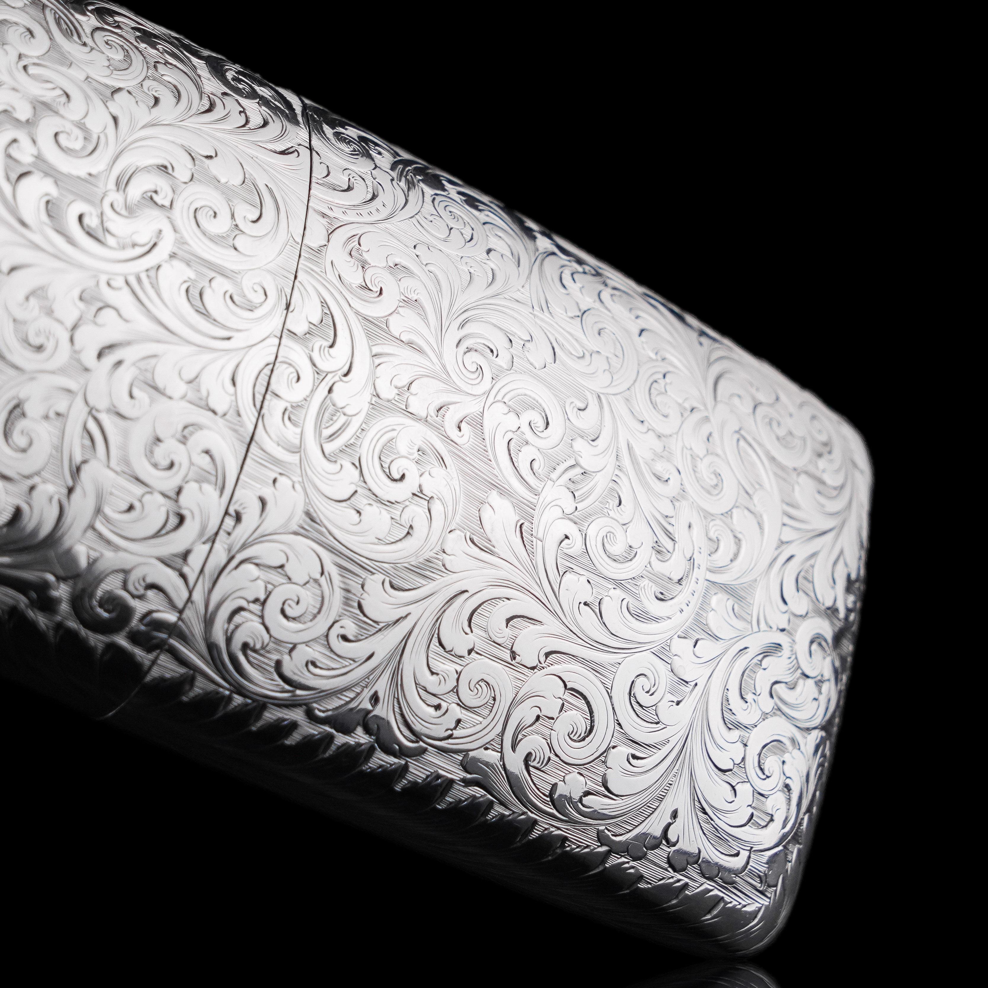 Antique Victorian Solid Sterling Silver Cigar Cheroot Case - Nathaniel Mills 184 For Sale 6