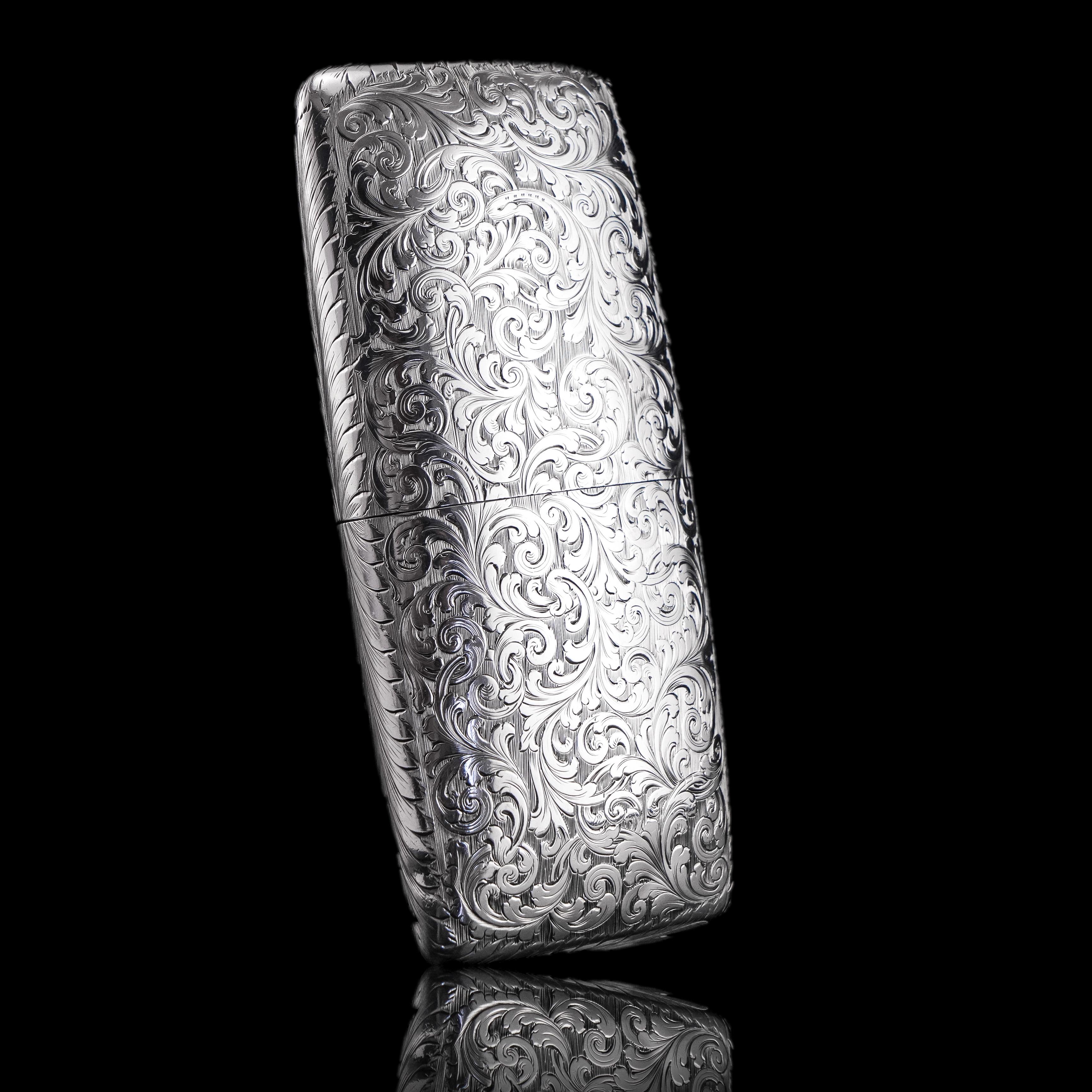 Antique Victorian Solid Sterling Silver Cigar Cheroot Case - Nathaniel Mills 184 For Sale 7