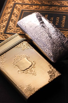 Étui à cigares antique victorien en argent sterling massif - Nathaniel Mills 184