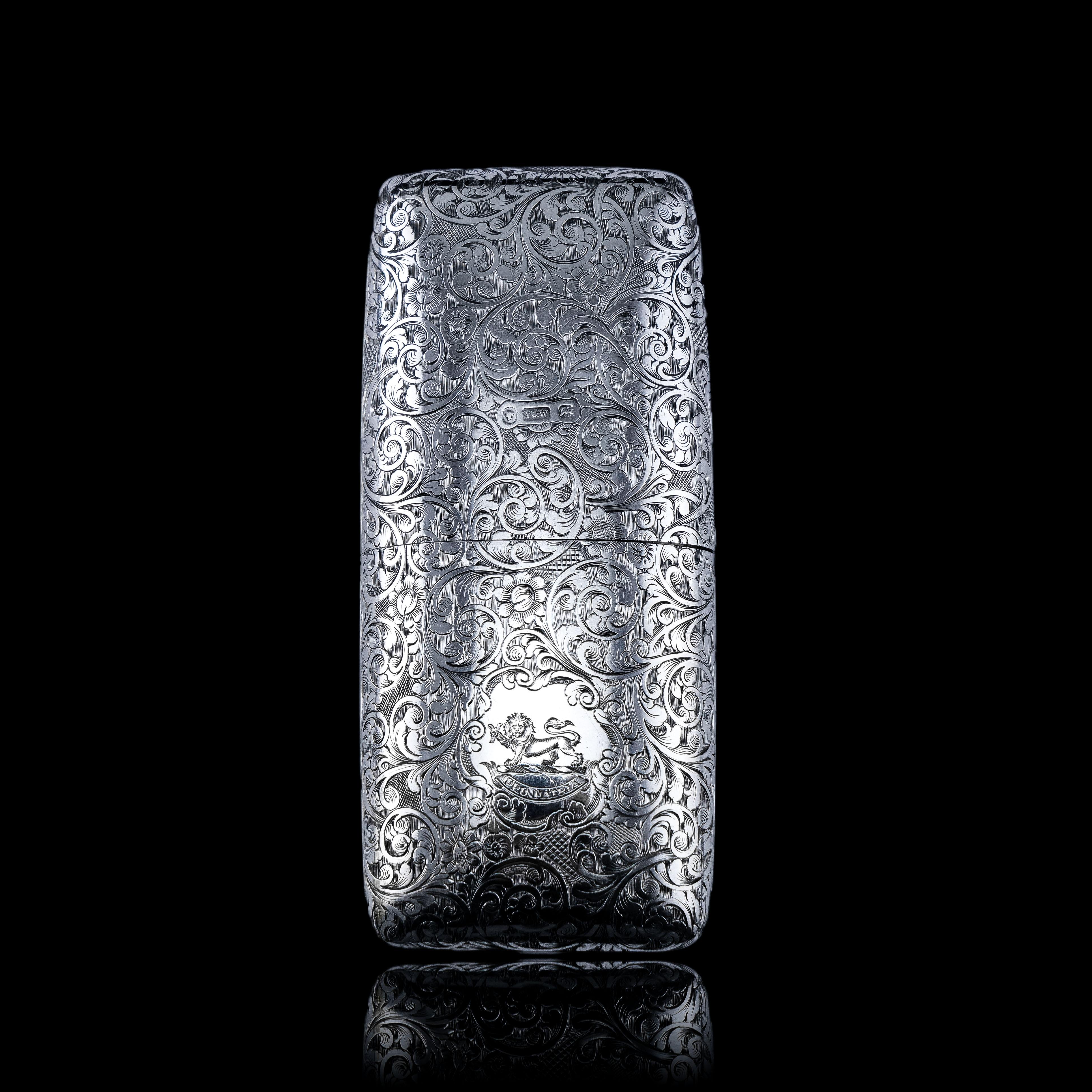 Antique Victorian Solid Sterling Silver Cigar Cheroot Case Yapp & Woodward 1845 For Sale 13