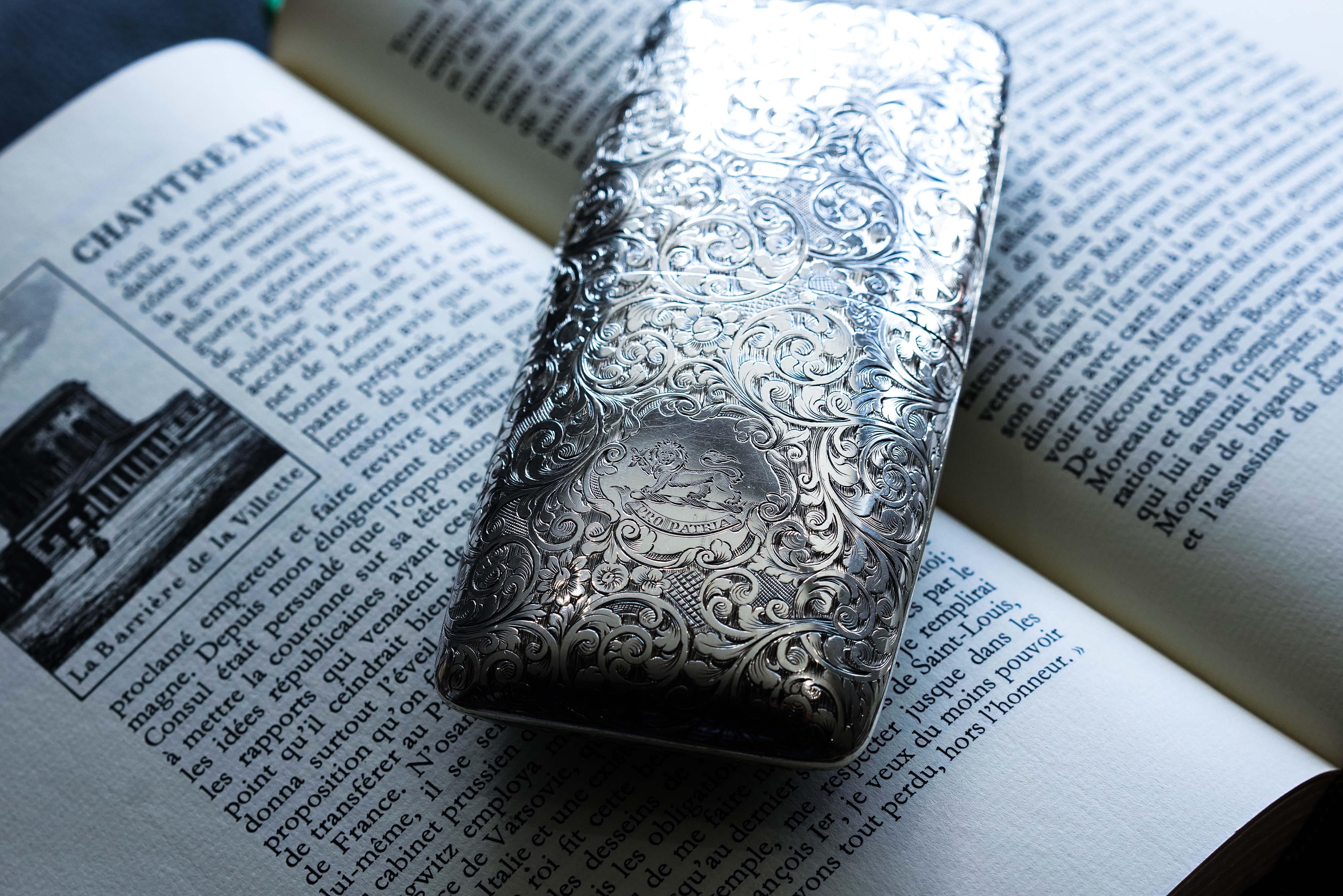 Antique Victorian Solid Sterling Silver Cigar Cheroot Case Yapp & Woodward 1845 In Good Condition For Sale In London, GB