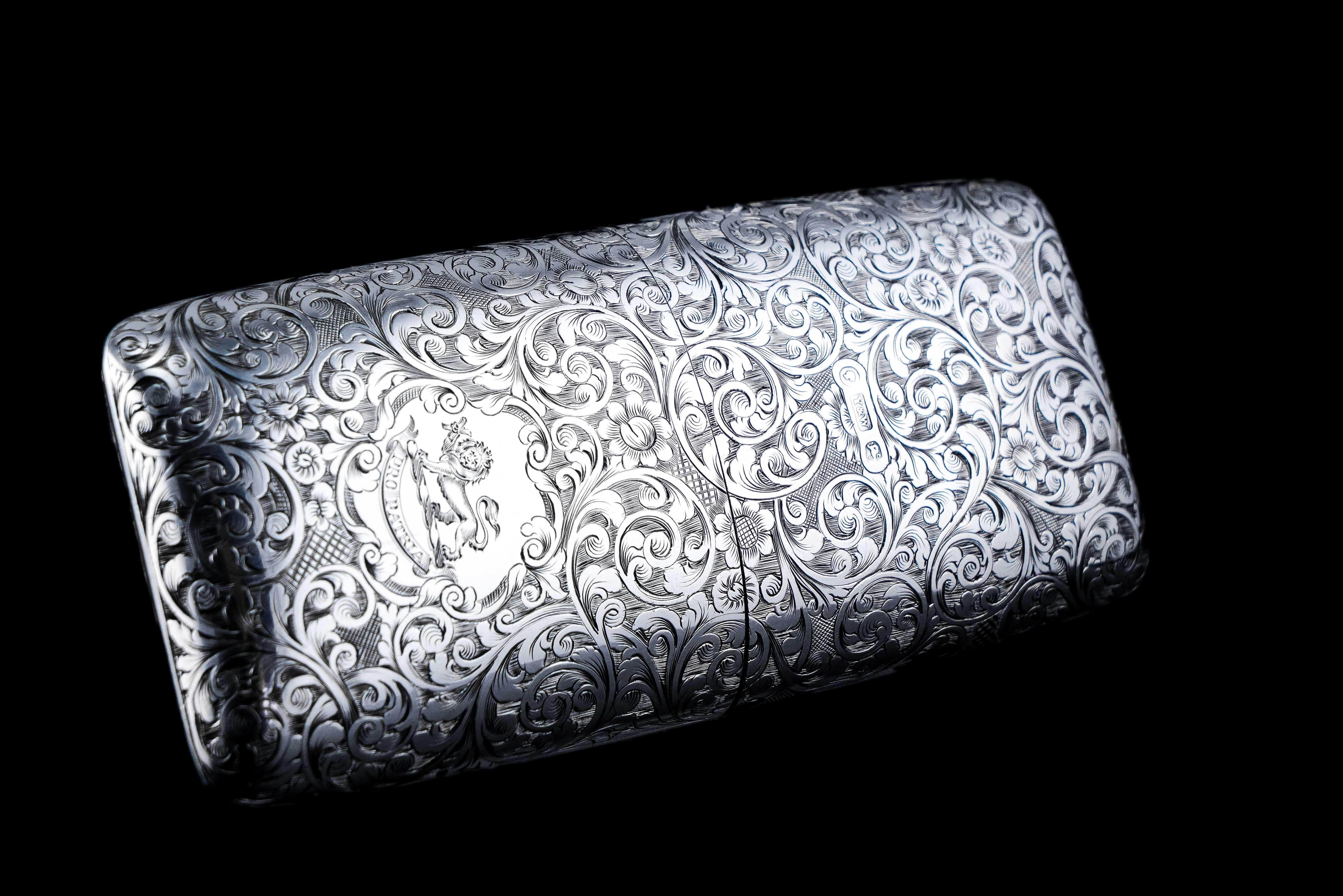 Antique Victorian Solid Sterling Silver Cigar Cheroot Case Yapp & Woodward 1845 For Sale 3